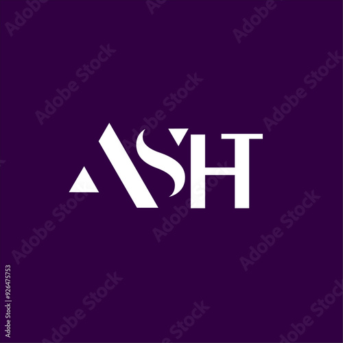 English Letter A S H T Logo Design.