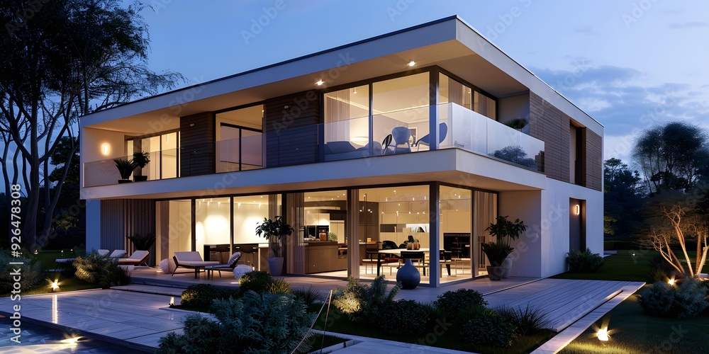 Modern Home Design with Outdoor Pool and Lighting Modern Home Design with Outdoor Pool and Lighting