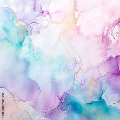 Imagine prompt a high professional quality abstract watercolor background seamless pattern. In light pastel tones featuring soft splashes and subtle alcohol ink effect