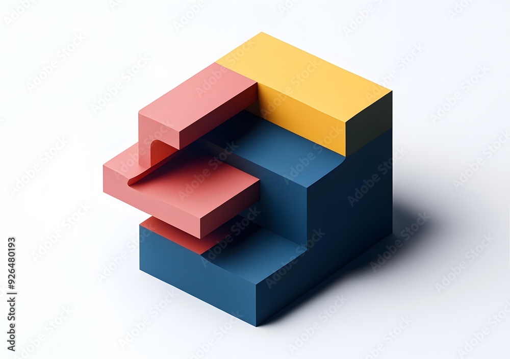 Abstract Geometric Shapes in Blue, Yellow, and Red Abstract Geometric Shapes in Blue, Yellow, and Red