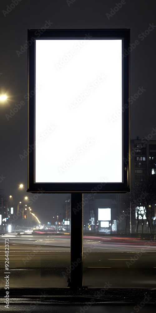 Blank Billboard Sign Mockup At Night Blank Billboard Sign Mockup At Night