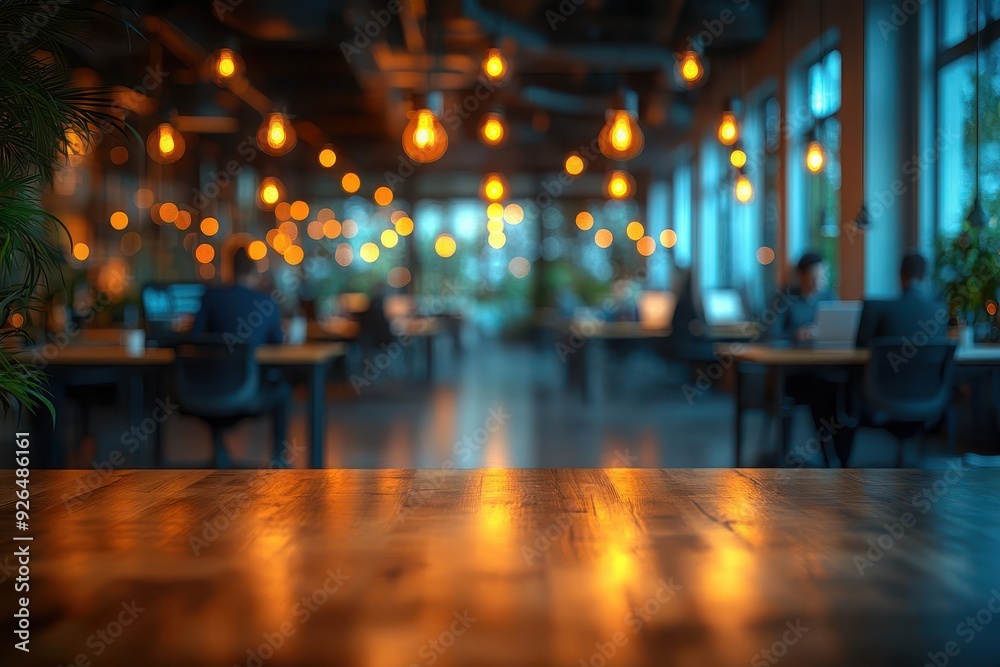 blurred office space with employees working at desks and gathered around meeting table soft focus creating sense of bustling activity and collaboration blurred office space with employees working at desks and gathered around meeting table soft focus creating sense of bustling activity and collaboration