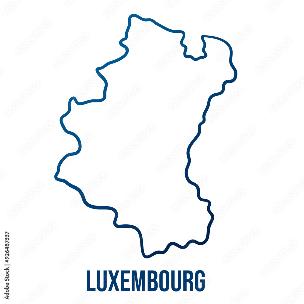 Luxembourg, Belgian province simplified map. Abstract smooth blue gradient linear vector Luxembourg, Belgian province simplified map. Abstract smooth blue gradient linear vector