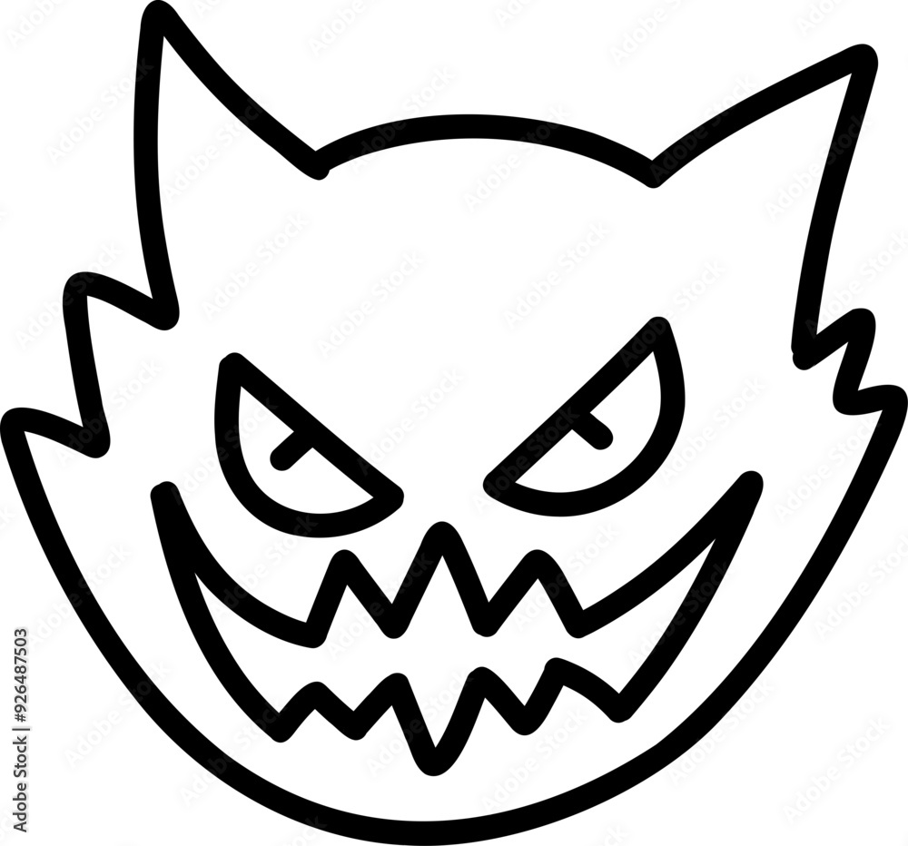 Hand Drawn Doodle Monster Face Outline Hand Drawn Doodle Monster Face Outline