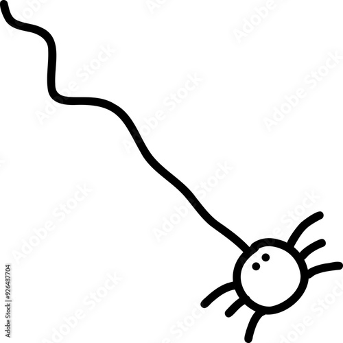 Hand Drawn Doodle Spider Outline