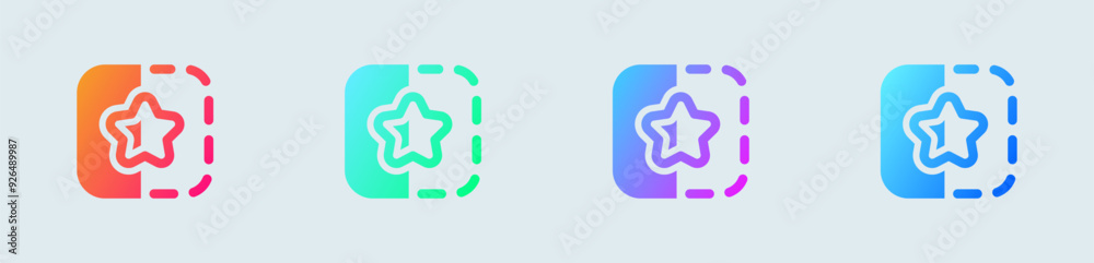 Fototapeta premium Favourite solid icon in gradient colors. Star signs vector illustration.