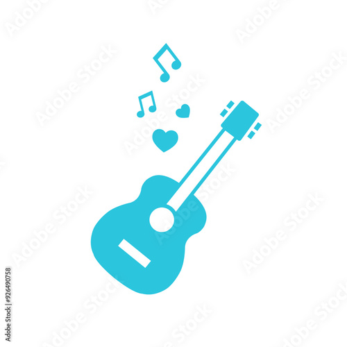 Serenade, music, song, guitar icon. Isolated on white background. From blue icon set