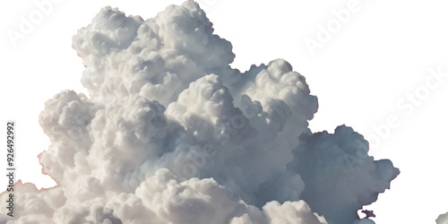 Vector realistic white soft cutout clean cumulus cloudscape cut out specials fog on transparent background.