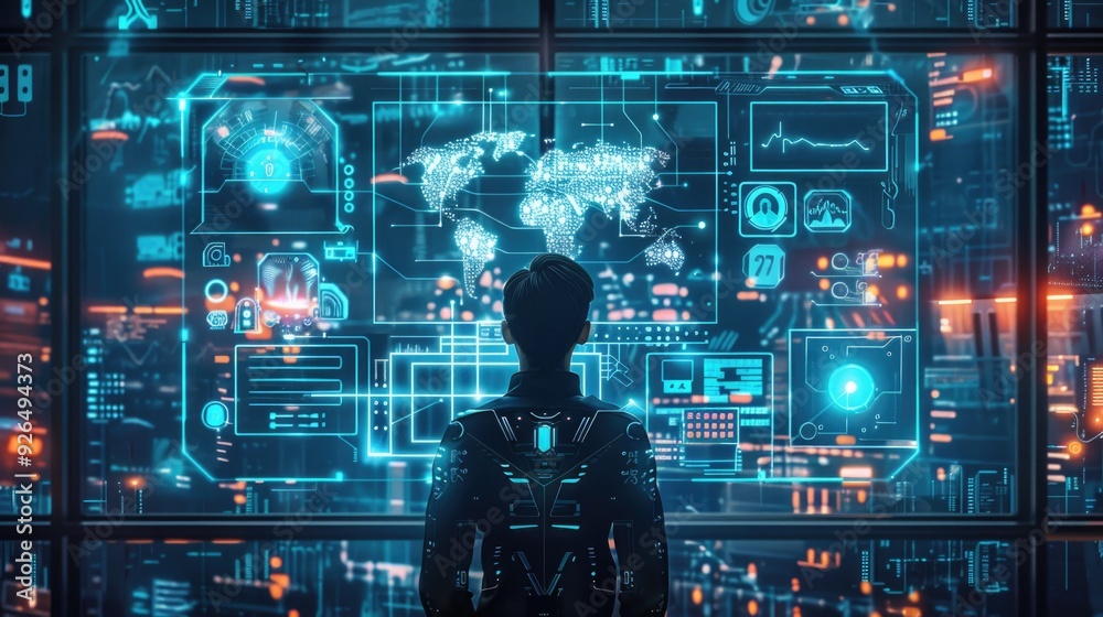 A conceptual image representing the security control of artificial intelligence. 