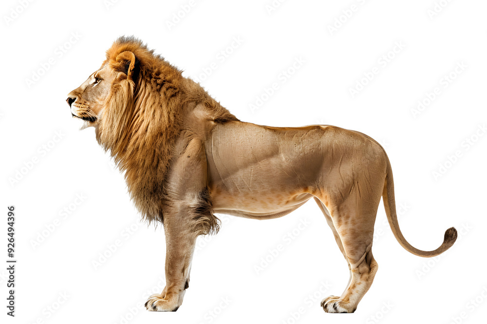 Obraz premium lioness with two cubs laying down white background