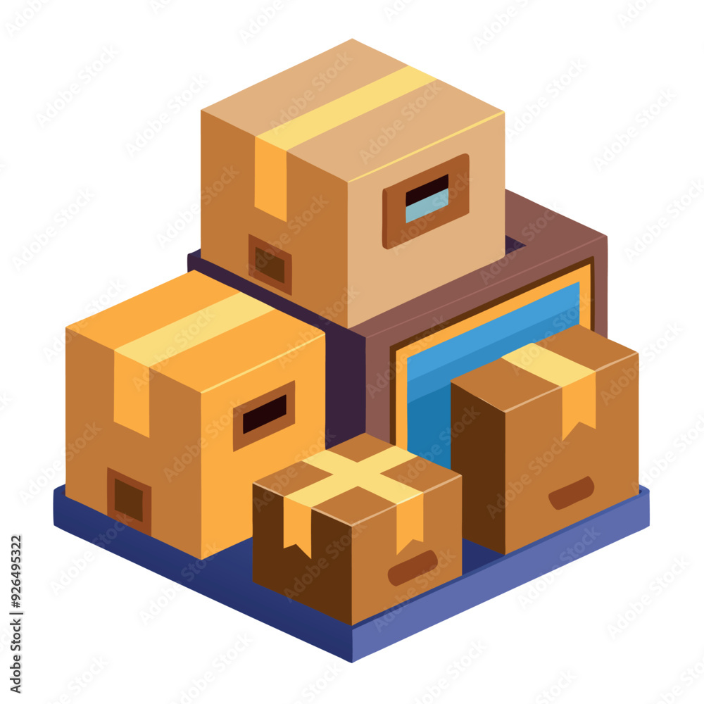 Stacked Cardboard Boxes Vector Design Illustration Stacked Cardboard Boxes Vector Design Illustration