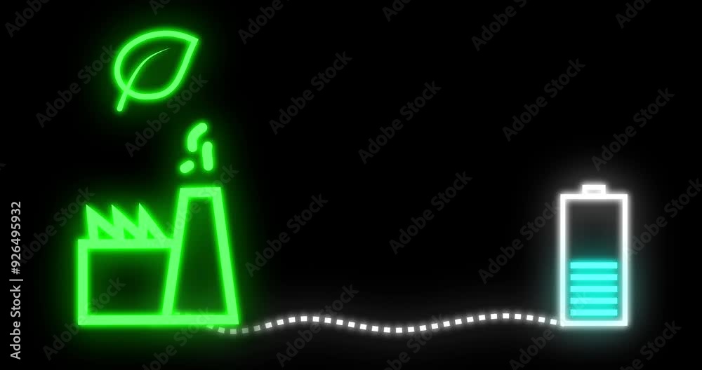 Green energy, battery and charge on black background for electricity, renewable source and sustainable power. Animation, lights or storage cell with full capacity for eco friendly or environment care Green energy, battery and charge on black background for electricity, renewable source and sustainable power. Animation, lights or storage cell with full capacity for eco friendly or environment care