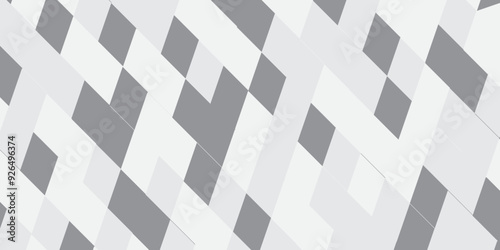 Abstract geometric white and gray background seamless mosaic and low polygon triangle texture wallpaper. Triangle shape retro wall grid pattern geometric ornament tile vector square element.