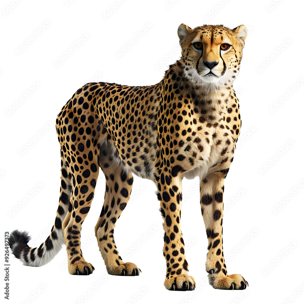 Realistic photograph of full body standing cheetah Realistic photograph of full body standing cheetah
