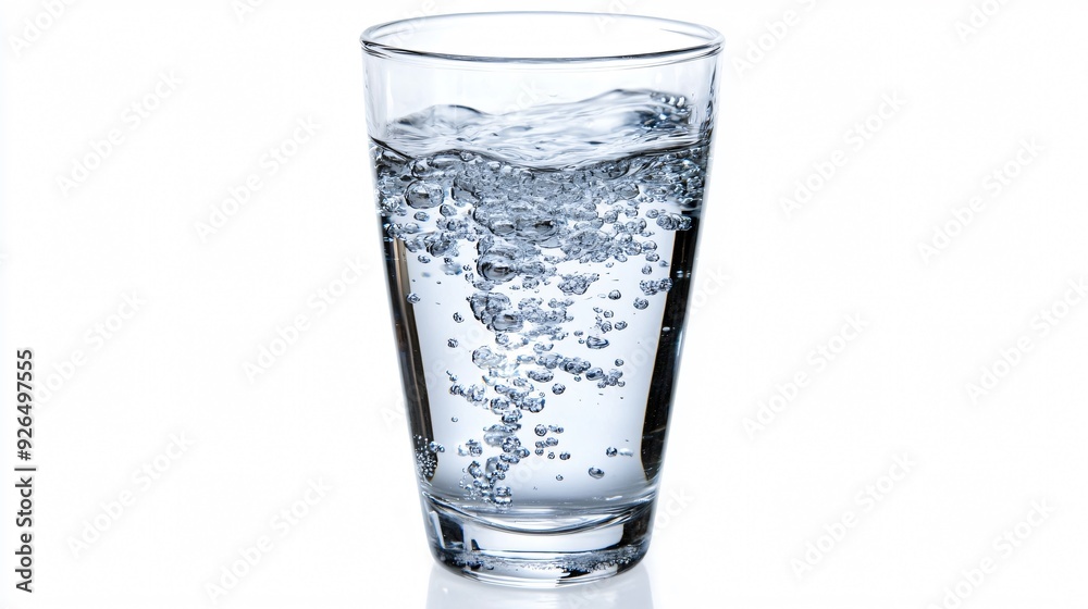 A clear glass filled with cool, refreshing water, with ice cubes floating and droplets forming on the surface, capturing the essence of purity and refreshment A clear glass filled with cool, refreshing water, with ice cubes floating and droplets forming on the surface, capturing the essence of purity and refreshment