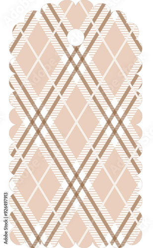 decorated label - basic tag - Vector graphic in modern style - tartan - ideal as a package sealer, gift tag, jam, liquor, card, jars, bottles, for cricut, sublimation, cutting plotter
