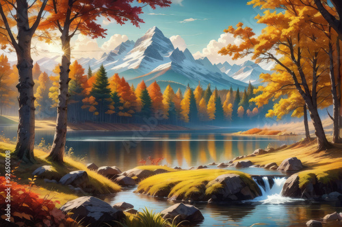 A house in the mountains. Autumn landscape.