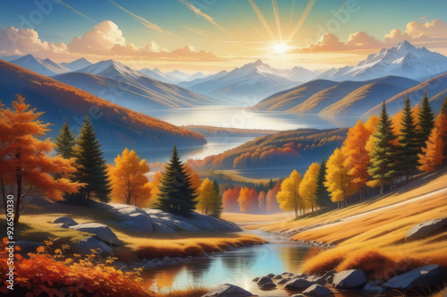 A house in the mountains. Autumn landscape.