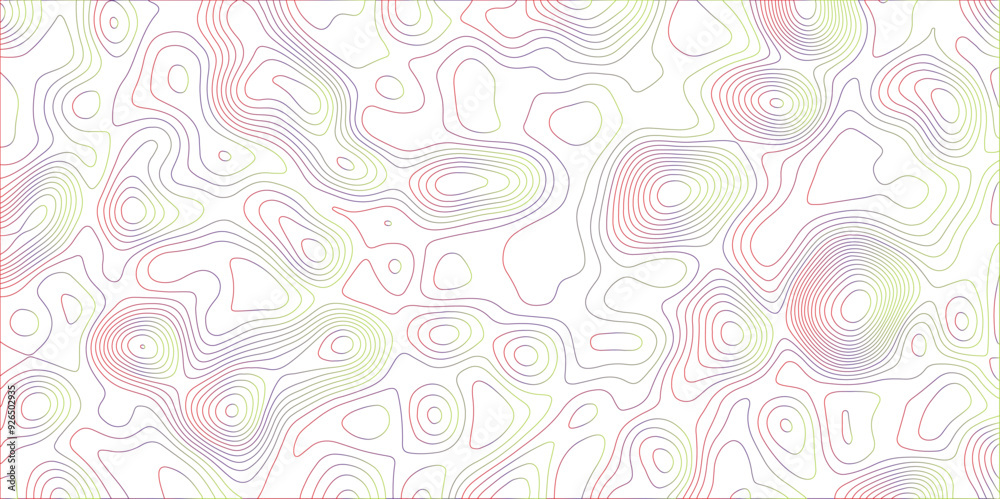 Abstract background with topographic map white background. The stylized height of the topographic map contour in pink lines. gradient multicolor wave curve lines banner background design. Abstract background with topographic map white background. The stylized height of the topographic map contour in pink lines. gradient multicolor wave curve lines banner background design.