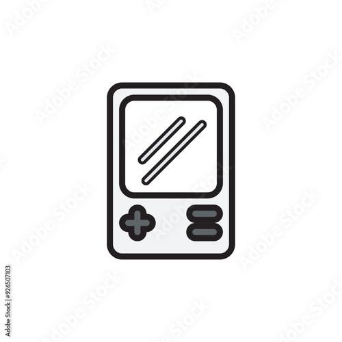 Game pad, console gaming flat icon vector illustration. 