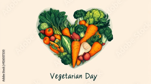 A creative and vibrant poster design featuring world vegetarian day