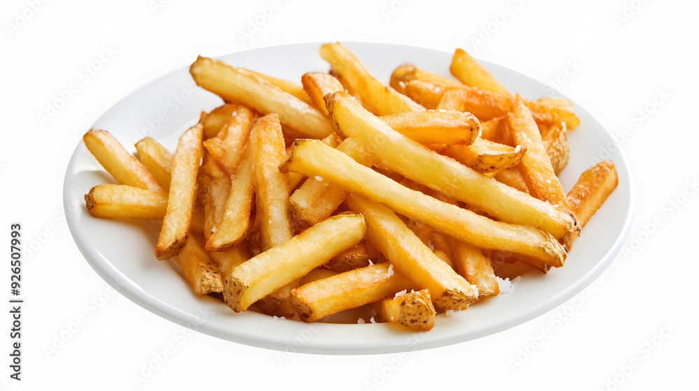 French Fries Served on a White Plate French Fries Served on a White Plate