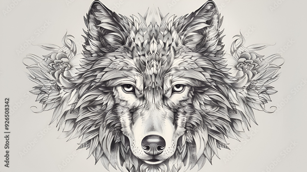 Highly detailed abstract wolf illustration Highly detailed abstract wolf illustration