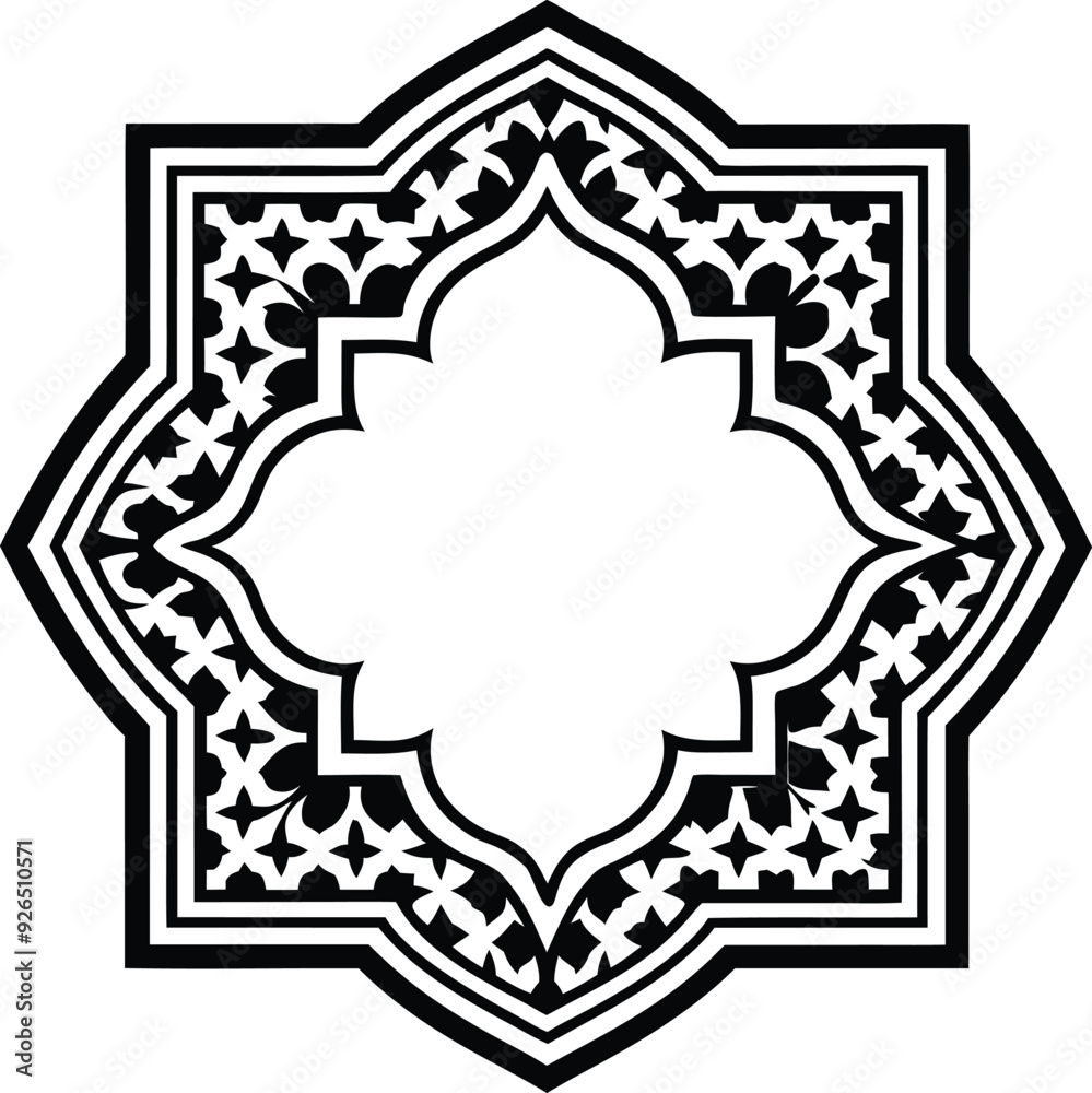 Moroccan pattern illustration black and white Moroccan pattern illustration black and white