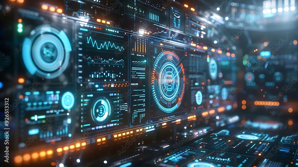 A futuristic dashboard showcasing multiple machine learning algorithms in action, with interactive data flows and algorithmic icons glowing in blue and green hues. Created Using: cyberpunk aesthetics, A futuristic dashboard showcasing multiple machine learning algorithms in action, with interactive data flows and algorithmic icons glowing in blue and green hues. Created Using: cyberpunk aesthetics,