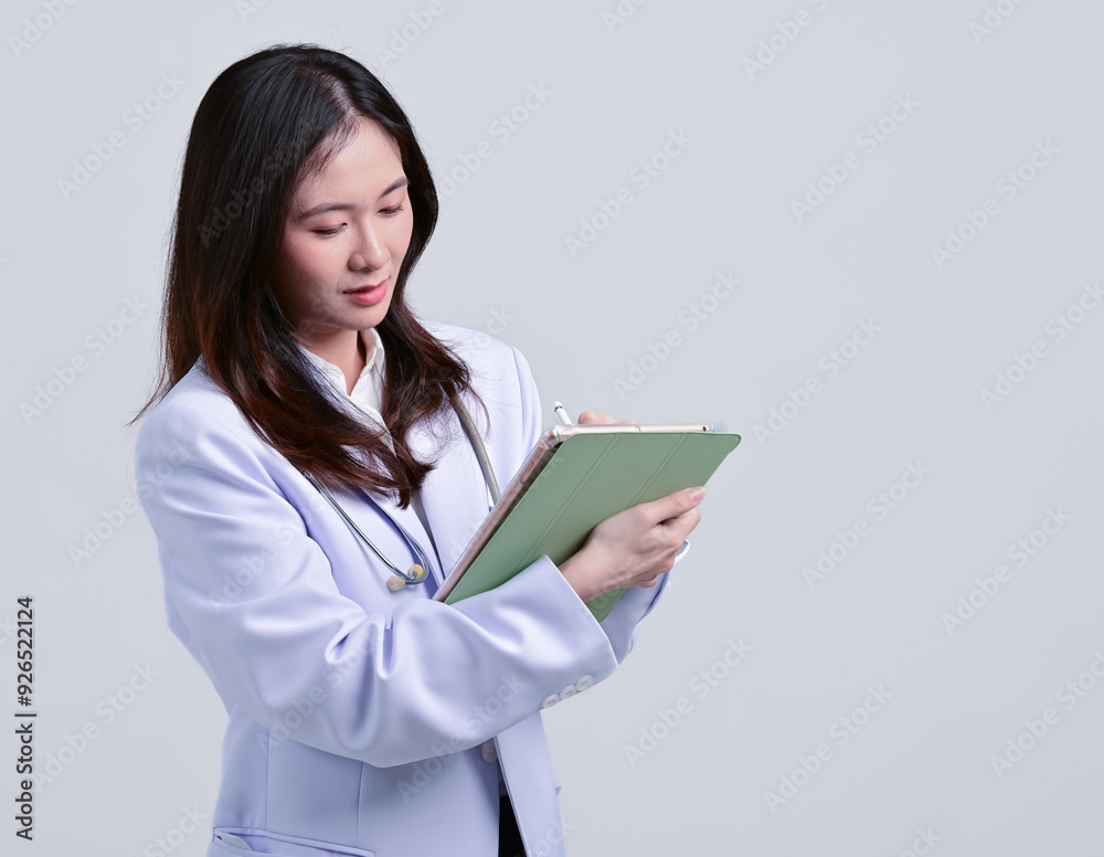 A beautiful Asian female doctor is working in a hospital. A beautiful Asian female doctor is working in a hospital.
