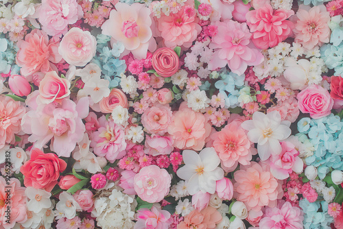 Pastel Pink and White Flower Garden