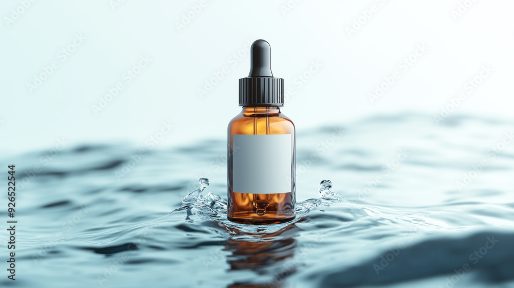 apothecary skincare essential oil vitamin dropper bottle with blank label on water nature pharmacy apothecary skincare essential oil vitamin dropper bottle with blank label on water nature pharmacy