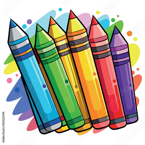 Colorful Crayons Vector Design Illustration