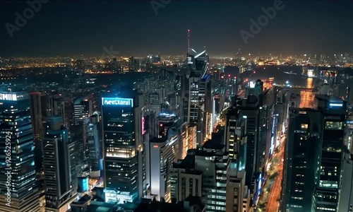 Wallpaper Mural A night-time cityscape from a building, showing lights and busy streets. Torontodigital.ca