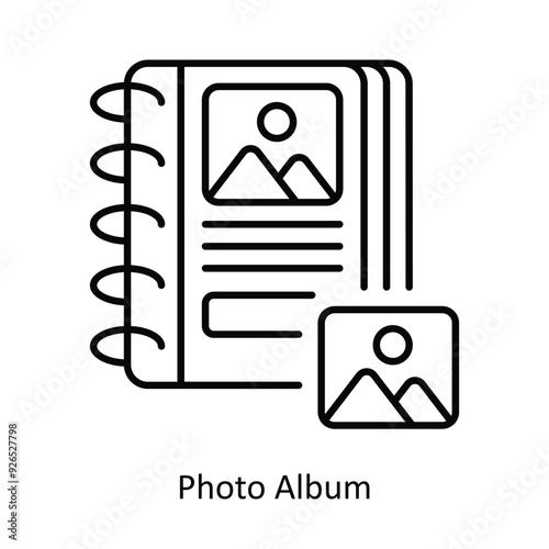 Photo Album vector filled outline Icon Design illustration. Design And Development Symbol on White background EPS 10 File