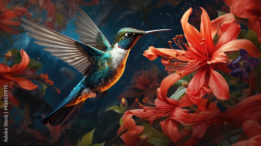 Vibrant wildlife, colorful garden, no people, showcasing animals, flowers, and insects. Vibrant wildlife, colorful garden, no people, showcasing animals, flowers, and insects.