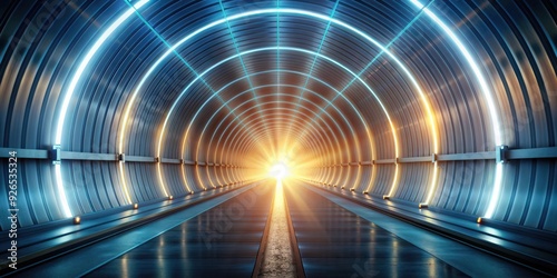 Abstract tunnel illuminated by light rays  tunnel  abstract  light  rays  bright  glowing  illuminated  underground