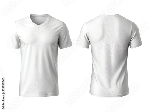 plain white t-shirt mockup design. front and rear view. isolated on transparent background
