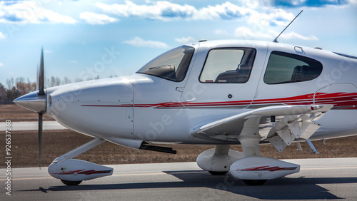 Small Propeller airplane waiting on tarmac.