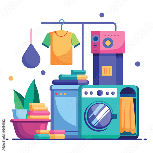 Convenient Laundry Service Vector Design Illustration