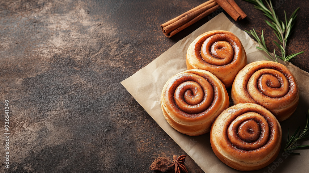 cinnamon rolls on a wooden table