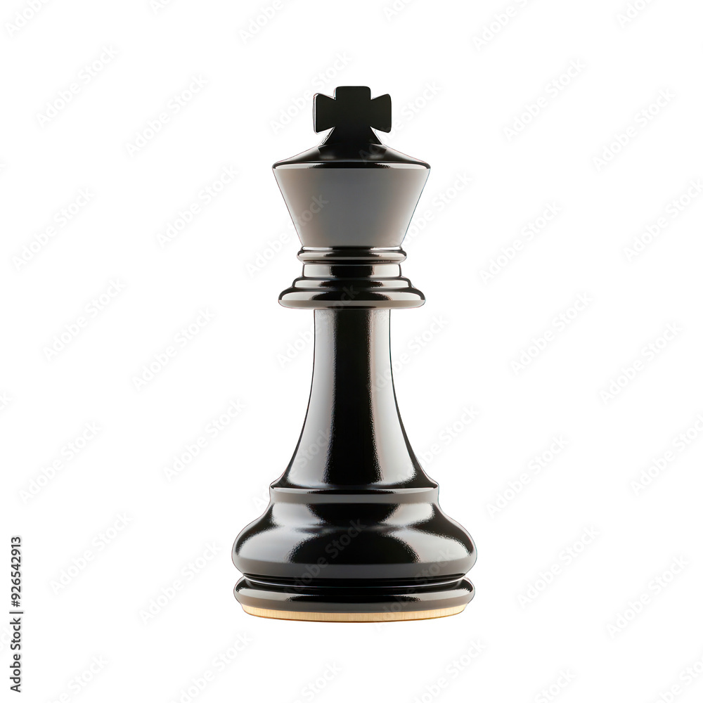 Elegant black chess king piece standing tall, symbolizing strategy and power in the game of chess. transparent background Elegant black chess king piece standing tall, symbolizing strategy and power in the game of chess. transparent background