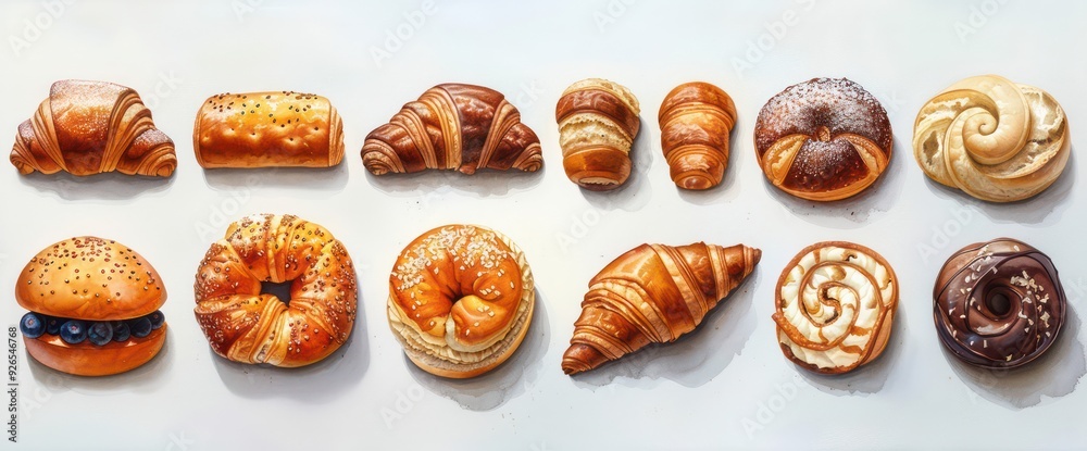 pastry set on a white background pastry set on a white background
