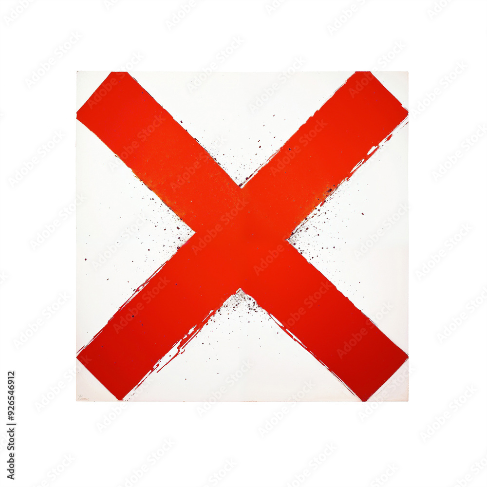 Obraz premium Sign X. Сross symbol cross in a red circle. Generative AI