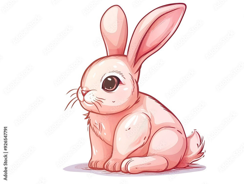 Obraz premium Easter Bunny clipart simple illustration for kids book. AI generated