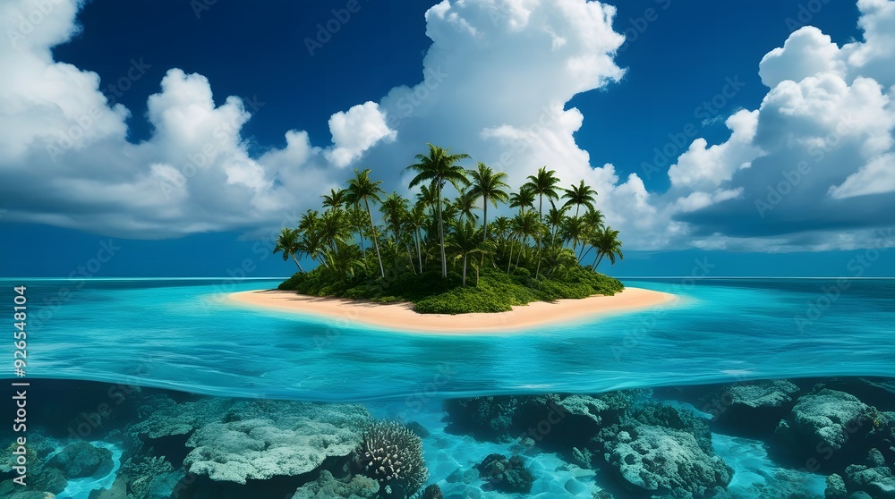 Fototapeta premium island in the middle of the sea