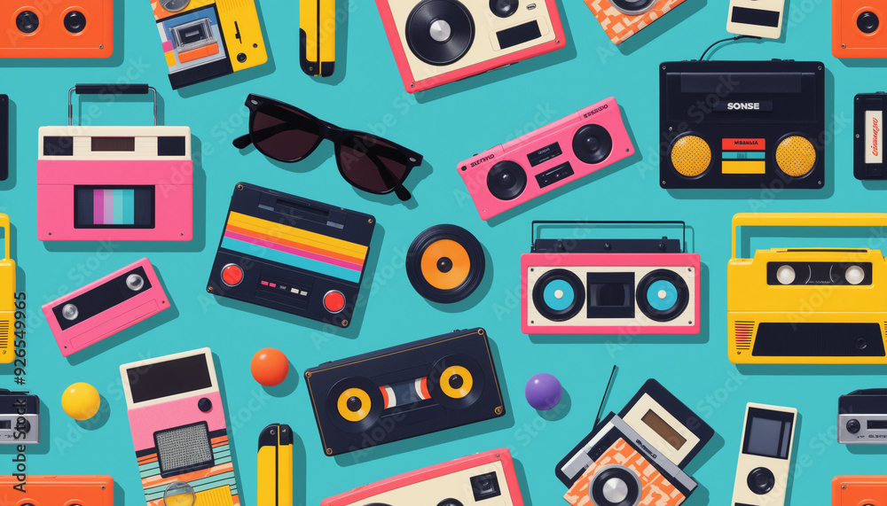 Vibrant 90s Nostalgia in Retro Style