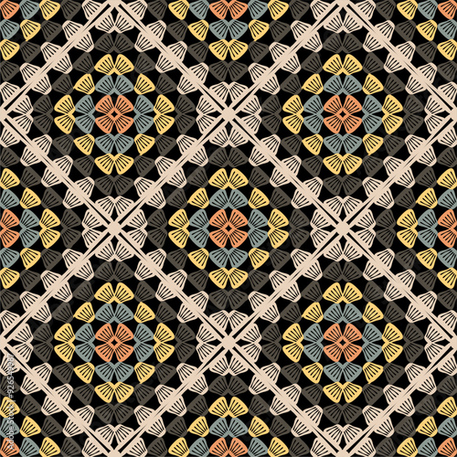 Pattern with crochet granny square wallpaper handmade decorative art design print 