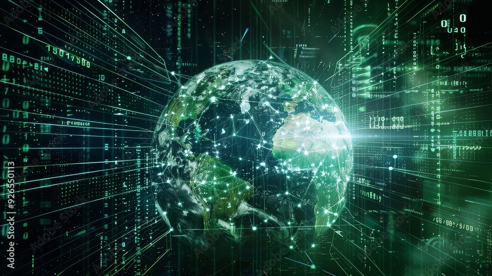 A matrix of unbreakable code enveloping the Earth, symbolizing global cybersecurity defenses, high-resolution satellite view A matrix of unbreakable code enveloping the Earth, symbolizing global cybersecurity defenses, high-resolution satellite view