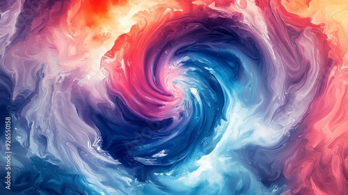 Watercolor swirls forming a vortex for dynamic and energetic presentation themes.